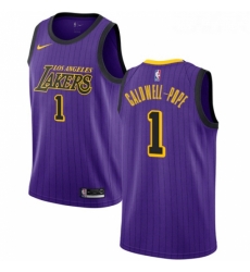 Youth Nike Los Angeles Lakers 1 Kentavious Caldwell Pope Swingman Purple NBA Jersey City Edition 