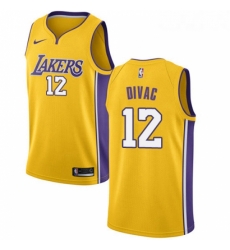 Youth Nike Los Angeles Lakers 12 Vlade Divac Swingman Gold Home NBA Jersey Icon Edition