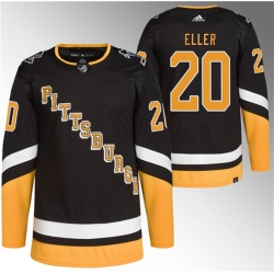 Men Pittsburgh Penguins 20 Lars Eller Black Stitched Jerseys