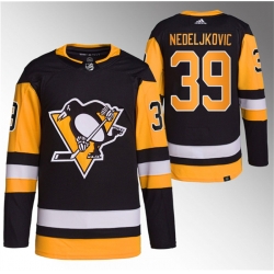 Men Pittsburgh Penguins 39 Alex Nedeljkovic Black Stitched Jersey