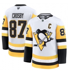 Men Pittsburgh Penguins Active Player Custom White 2024 25 Away Stitched Hockey Jersey