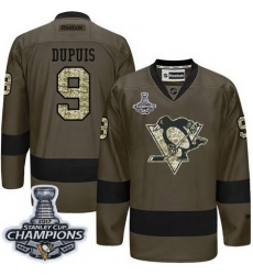 Penguins #9 Pascal Dupuis Green Salute to Service 2017 Stanley Cup Finals Champions Stitched NHL Jersey