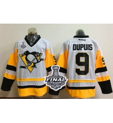 Penguins #9 Pascal Dupuis White New Away 2017 Stanley Cup Final Patch Stitched NHL Jersey