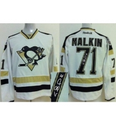 Pittsburgh Penguins 71 Evgeni Malkin White 2014 Stadium Series Signed Jerseys