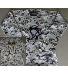 Kids Pittsburgh Penguins 71 Evgeni Malkin White Camo NHL Jerseys