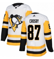 Youth Adidas Pittsburgh Penguins 87 Sidney Crosby Authentic White Away NHL Jersey 