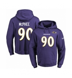 Football Mens Baltimore Ravens 90 Pernell McPhee Purple Name Number Pullover Hoodie