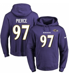 NFL Mens Nike Baltimore Ravens 97 Michael Pierce Purple Name Number Pullover Hoodie