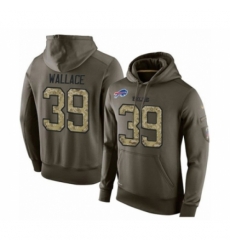 Football Mens Buffalo Bills 39 Levi Wallace Green Salute To Service Pullover Hoodie