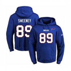 Football Mens Buffalo Bills 89 Tommy Sweeney Royal Blue Name Number Pullover Hoodie