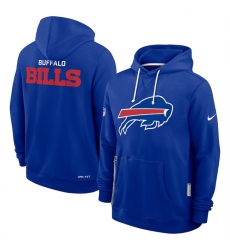 Men Buffalo Bills Royal Sideline Standard Issue Initial Home Dri FIT Pullover Hoodie