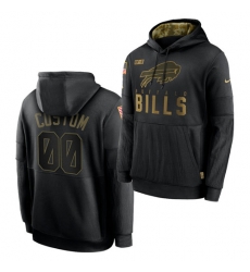 Men Custom Men Buffalo Bills 2020 Salute To Service Black Sideline Performance Pullover Hoodie