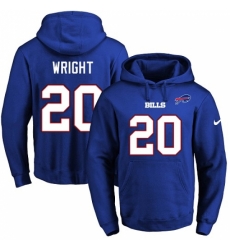 NFL Mens Nike Buffalo Bills 20 Shareece Wright Royal Blue Name Number Pullover Hoodie