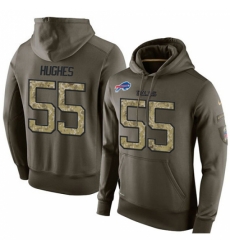 NFL Nike Buffalo Bills 55 Jerry Hughes Green Salute To Service Mens Pullover Hoodie