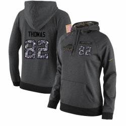 NFL Womens Nike Buffalo Bills 82 Logan Thomas Stitched Black Anthracite Salute to Service Player Performance Hoodie