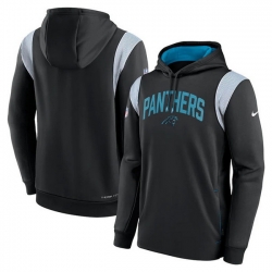 Men Carolina Panthers Black Sideline Stack Performance Pullover Hoodie 001