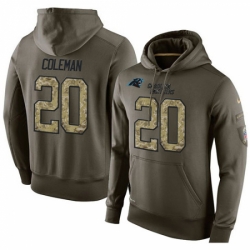 NFL Nike Carolina Panthers 20 Kurt Coleman Green Salute To Service Mens Pullover Hoodie