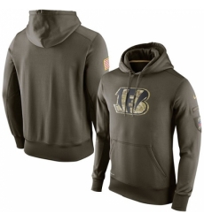 NFL Mens Cincinnati Bengals Nike Olive Salute To Service KO Performance Hoodie