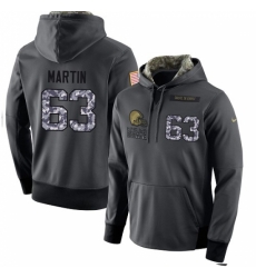 NFL Mens Nike Cleveland Browns 63 Marcus Martin Stitched Black Anthracite Salute to Service Player Performance Hoodie