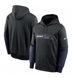 Men Dallas Cowboys Black Color Block Fleece Performance Pullover Hoodie