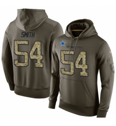 NFL Nike Dallas Cowboys 54 Jaylon Smith Green Salute To Service Mens Pullover Hoodie