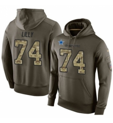 NFL Nike Dallas Cowboys 74 Bob Lilly Green Salute To Service Mens Pullover Hoodie