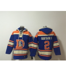 Men Denver Broncos 2 Pat Surtain II Orange Ageless Must Have Lace Up Pullover Hoodie