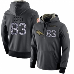 NFL Mens Nike Denver Broncos 83 AJ Derby Stitched Black Anthracite Salute to Service Player Performance Hoodie