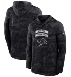 Men Detroit Lions Black 2026 Salute to Service Sideline Lightweight Hoodie Dri FIT Long Sleeve Top Men Detroit Lions Black 2026 Salute to Service Sideline Lightweight Hoodie Dri FIT Long Sleeve Top