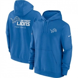 Men Detroit Lions Blue Sideline Club Fleece Pullover Hoodie