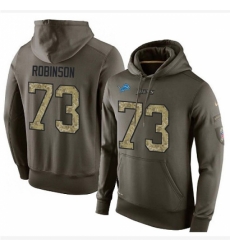 NFL Nike Detroit Lions 73 Greg Robinson Green Salute To Service Mens Pullover Hoodie