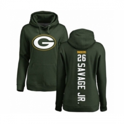 Football Womens Green Bay Packers 26 Darnell Savage Jr Green Backer Hoodie