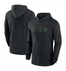 Men Green Bay Packers Black Sideline Performance Hoodie