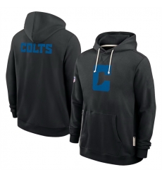 Men Indianapolis Colts Black Sideline Standard Issue Initial Home Dri FIT Pullover Hoodie