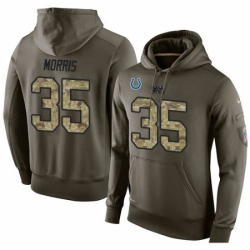 NFL Nike Indianapolis Colts 35 Darryl Morris Green Salute To Service Mens Pullover Hoodie