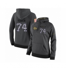 Football Womens Kansas City Chiefs 74 Martinas Rankin Stitched Black Anthracite Salute to Service Player Performance Hoodie