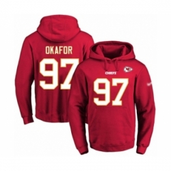 Football Mens Kansas City Chiefs 97 Alex Okafor Red Name Number Pullover Hoodie