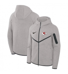 Men Kansas City Chiefs Gray Tech Fleece Full Zip Windrunner Hoodie Men Kansas City Chiefs Gray Tech Fleece Full Zip Windrunner Hoodie