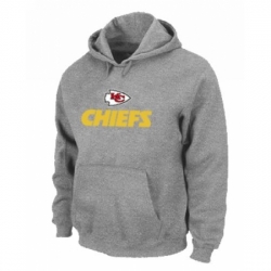 NFL Mens Nike Kansas City Chiefs Authentic Logo Pullover Hoodie Grey