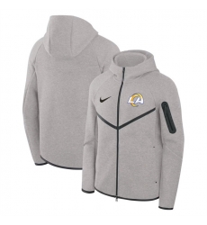 Men Los Angeles Rams Gray Tech Fleece Full Zip Windrunner Hoodie