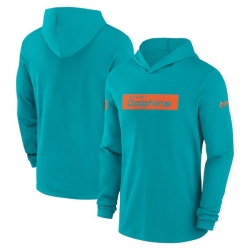 Men Miami Dolphins Aqua Sideline Performance Hoodie