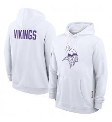 Men Minnesota Vikings White Sideline Standard Issue Initial Home Dri FIT Pullover Hoodie Men Minnesota Vikings White Sideline Standard Issue Initial Home Dri FIT Pullover Hoodie