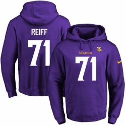 NFL Mens Nike Minnesota Vikings 71 Riley Reiff Purple Name Number Pullover Hoodie