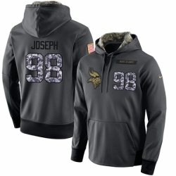 NFL Mens Nike Minnesota Vikings 98 Linval Joseph Stitched Black Anthracite Salute to Service Player Performance Hoodie