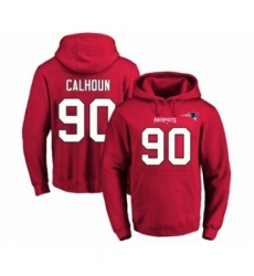 Football Mens New England Patriots 90 Shilique Calhoun Red Name Number Pullover Hoodie