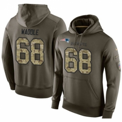 NFL Nike New England Patriots 68 LaAdrian Waddle Green Salute To Service Mens Pullover Hoodie