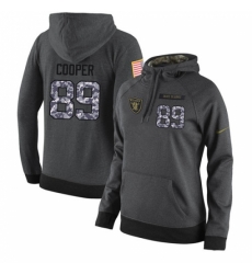 NFL Womens Nike Oakland Raiders 89 Amari Cooper Stitched Black Anthracite Salute to Service Player Performance Hoodie