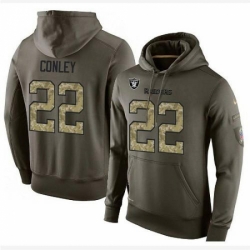 NFL Nike Oakland Raiders 22 Gareon Conley Green Salute To Service Mens Pullover Hoodie