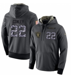 NFL Nike Oakland Raiders 22 Gareon Conley Stitched Black Anthracite Salute to Service Player Performance Hoodie