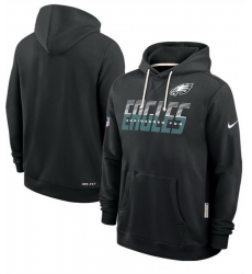 Men Philadelphia Eagles Black Sideline Standard Issue Top Prospect Dri FIT Hoodie Men Philadelphia Eagles Black Sideline Standard Issue Top Prospect Dri FIT Hoodie
